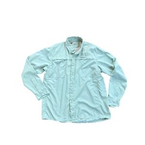 Simms Guide Series Fishing Shirt Mens Large L Long Sleeve Ventilated Green L/S